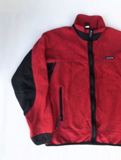 画像2: 90s PATAGONIA LIGHT X FLEECE CARDIGAN P.E.F RED L