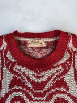 画像3: 50s JANTZEN WING VTG WOOL KNIT SWEATER BEIGE×BROWN ML