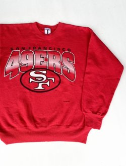 画像1: NFL SAN FRANCISCO 49ERS OFFICIAL VTG SWEAT SHIRT RED M