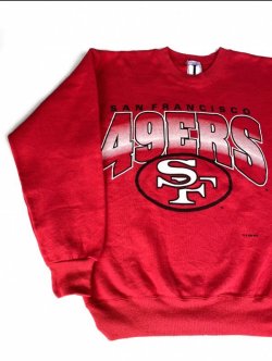 画像2: NFL SAN FRANCISCO 49ERS OFFICIAL VTG SWEAT SHIRT RED M