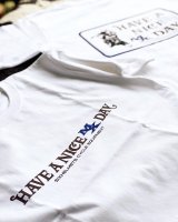 SIXHELMETS CYCLE EQUIPMENT "HAVE A NICE MX DAY" T-SHIRT WHITE×ROYAL BLUE×BROWN