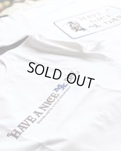 画像1: SIXHELMETS CYCLE EQUIPMENT "HAVE A NICE MX DAY" T-SHIRT WHITE×ROYAL BLUE×BROWN