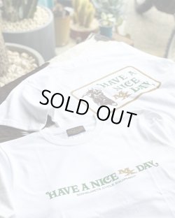 画像1: SIXHELMETS CYCLE EQUIPMENT "HAVE A NICE MX DAY" T-SHIRT  WHITE×GOLD×GREEN