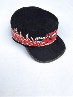 画像2: 80s HARLEY DAVIDSON  OFFICIAL VTG PAINTER CAP FLAMES BLACK