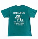 SIXHELMETS“THE AMIGO SHOP”SOUVENIR T-SHIRT MOSS GREEN