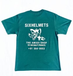 画像1: SIXHELMETS“THE AMIGO SHOP”SOUVENIR T-SHIRT MOSS GREEN