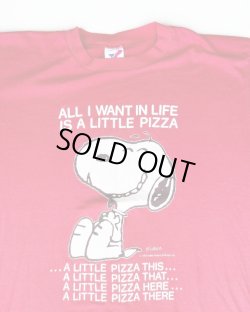 画像3: 70s SNOOPY ALL I WANT IN LIFE IS A LITTLE PIZZA VTG T-SHIRT RED M