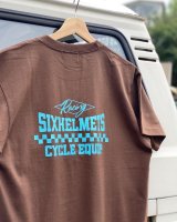 SIXHELMETS RACING CYCLE EQUIP T-SHIRT BROWN×TURQUOISE BLUE