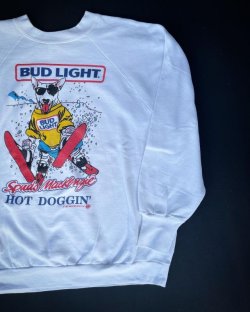 画像1: 1987 BUDLIGHT HOT DOGGIN OFFICIAL VTG SWEAT WHITE XL