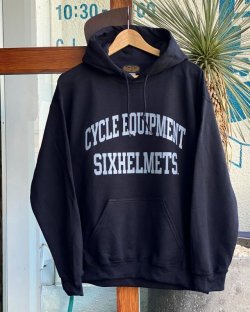 画像1: SIXHELMETS CYCLE EQUIPMENT HOODIE BLACK