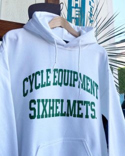 画像2: SIXHELMETS CYCLE EQUIPMENT HOODIE WHITE