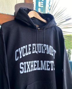 画像2: SIXHELMETS CYCLE EQUIPMENT HOODIE BLACK