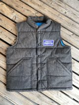 SIXHELMETS “TODAY IS A CHOPPERS DAY” PUFFY DENIM VEST BLACK