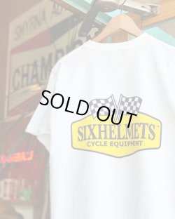 画像1: SIXHELMETS CYCLE EQUIPMENT CHECKER FLAG T-SHIRT WHITE