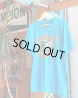 80s HARLEY DAVIDSON TOO TOUGH TO DIE VTG T-SHIRT TURQUOISE BLUE L