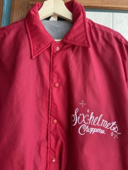 画像4: SIXHELMETS CHOPPERS LOGO DRAWN BY BOULEVARD FEVER ART VTG COACH JACKET RED L