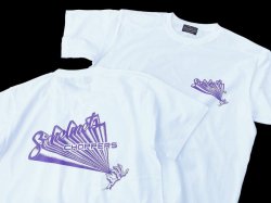 画像1: SIXHELMETS CHOPPERS T-SHIRT DRAWN BY HOODOOMAN WHITE×PURPLE