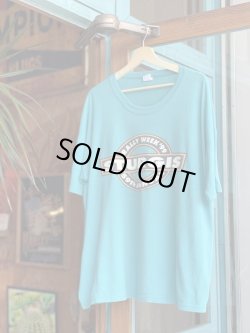 画像1: 1999 HARLEY DAVIDSON RALLY WEEK STURGIS  VTG T-SHIRT TURQUOISE BLUE  XXL