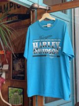 1991 HARLEY DAVIDSON RIDE THE STRIP ROLL THE BONES OFFICIAL VTG T-SHIRT TURQUOISE BLUE  XXL