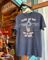 80s HARLEY DAVIDSON“MAKE MY DAY TRY TO STEAL MY BIKE”IRON HEAD VTG T-SHIRT L