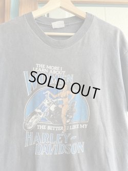 画像4: 80s THE MORE I LEARN ABOUT WOMEN THE BETTER I LIKE MY HARLEY DAVIDSON VTG T-SHIRT FADE BLACK L