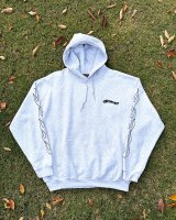 SIXHELMETS CHOPPERS “SUPPORT YOUR LOCAL” FLAME SLEEVE HOODIE GRAY