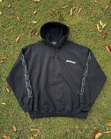 SIXHELMETS CHOPPERS “SUPPORT YOUR LOCAL” FLAME SLEEVE HOODIE BLACK