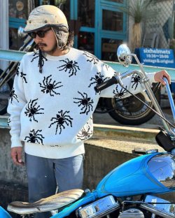 画像4: SIXHELMETS TARANTULA JACQUARD KNIT SWEATER WHITE