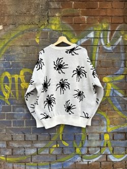 画像2: SIXHELMETS TARANTULA JACQUARD KNIT SWEATER WHITE