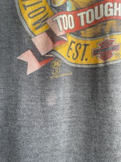 画像5: 1987 HARLEY DAVIDSON TOO TOUGH TO DIE VTG T-SHIRT FADE BALCK M