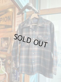画像1: 70s PENDLETON VTG WOOL SHIRT BROWN×GREEN L