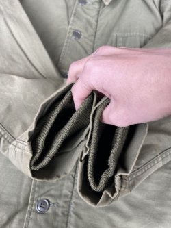 画像5: 70s USN A-2 DECK JACKET KHAKI GREEN L (9)