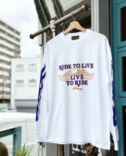 画像4: SIXHELMETS CHOPPERS “LIVE TO RIDE RIDE TO LIVE FLAME L/S T-SHIRT WHITE