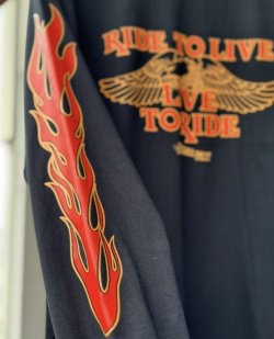 画像6: SIXHELMETS CHOPPERS “LIVE TO RIDE RIDE TO LIVE FLAME L/S T-SHIRT BLACK