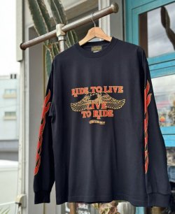 画像4: SIXHELMETS CHOPPERS “LIVE TO RIDE RIDE TO LIVE FLAME L/S T-SHIRT BLACK
