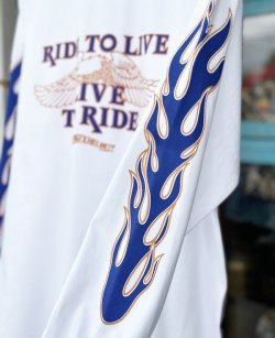 画像6: SIXHELMETS CHOPPERS “LIVE TO RIDE RIDE TO LIVE FLAME L/S T-SHIRT WHITE
