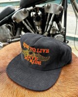 SIXHELMETS “LIVE TO RIDE RIDE TO R LIVE” CORDUROY CAP BLACK×RED