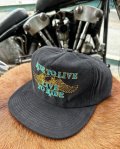 SIXHELMETS “LIVE TO RIDE RIDE TO R LIVE” CORDUROY CAP BLACK×BLUE