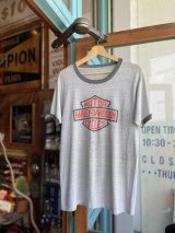 VINTAGE 80s HARLEY DAVIDSON BAR&SHIELD KEYSTONE RINGER T-SHIRT 