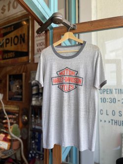 画像1: VINTAGE 80s HARLEY DAVIDSON BAR&SHIELD KEYSTONE RINGER T-SHIRT 