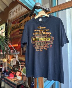 画像1: VINTAGE 80s HARLEY DAVIDSON “THERE ARE ONLY TWO TYPES OF BIKERS. THOSE WHO RIDE HARLEYS AND THOSE THAT WISH THEY DID”T-SHIRT XL