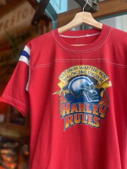 画像3: VINTAGE 70s HARLEY RULES WEEKEND WARRIOR SKULL T-SHIRT 