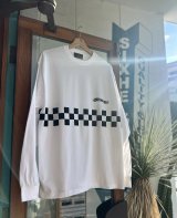 SIXHELMETS CHOPPERS CHECKER LINE L/S T-SHIRT WHITE