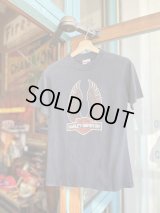 VINTAGE 80s HARLEY DAVIDSON WING LOGO T-SHIRT S