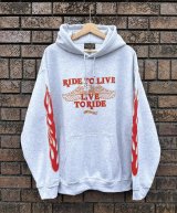 SIXHELMETS CHOPPERS “RIDE TO LIVE LIVE TO RIDE” HOODIE GRAY