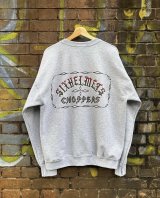 SIXHELMETS CHOPPERS SWEATSHIRT GRAY DRAWN BY POTS DESIGN 