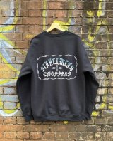 SIXHELMETS CHOPPERS SWEATSHIRT BLACK DRAWN BY POTS DESIGN 