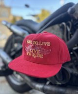 SIXHELMETS “LIVE TO RIDE RIDE TO R LIVE” CORDUROY CAP RED