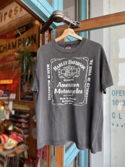 画像1: 90s HARLEY DAVIDSON JACK DANIELS  PARODY T-SHIRT L