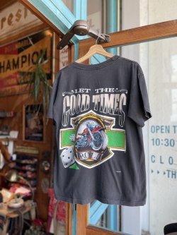 画像1: 90s HARLEY DAVIDSON LET THE GOOD TIMES POCKET T-SHIRT L